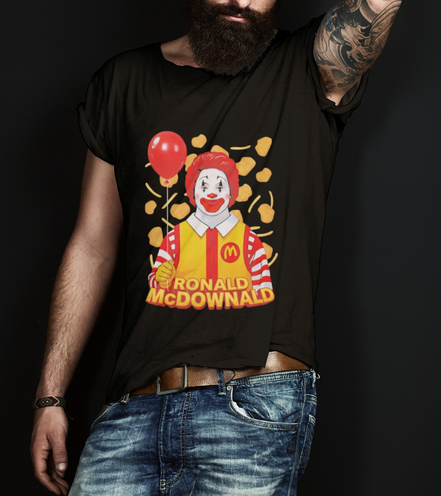 Ronald McDownald McDonald's Red Balloon And Nuggets Theme T-Shirt