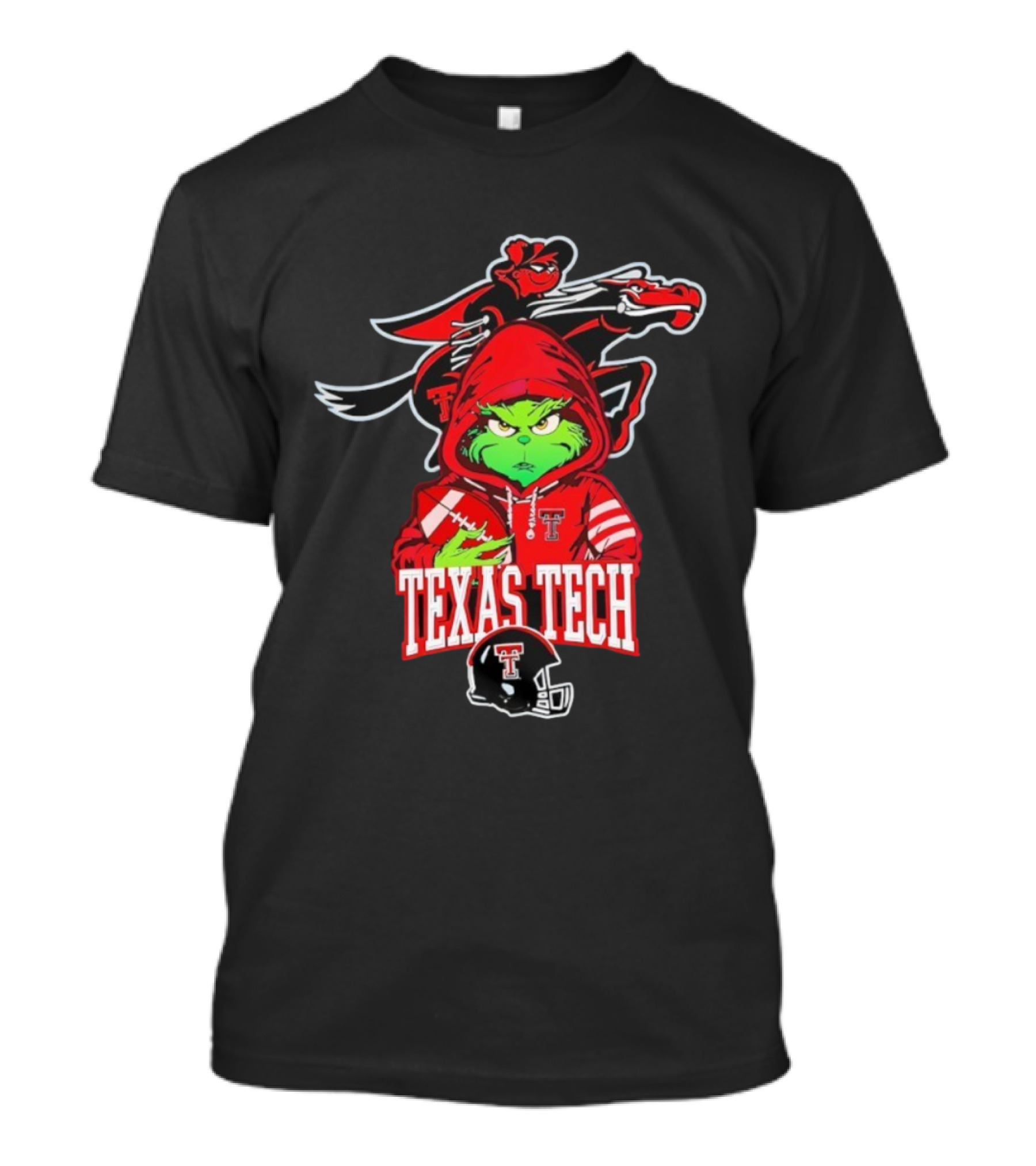 Texas Tech Grinch Football Raider Mascot NCAA T-Shirt
