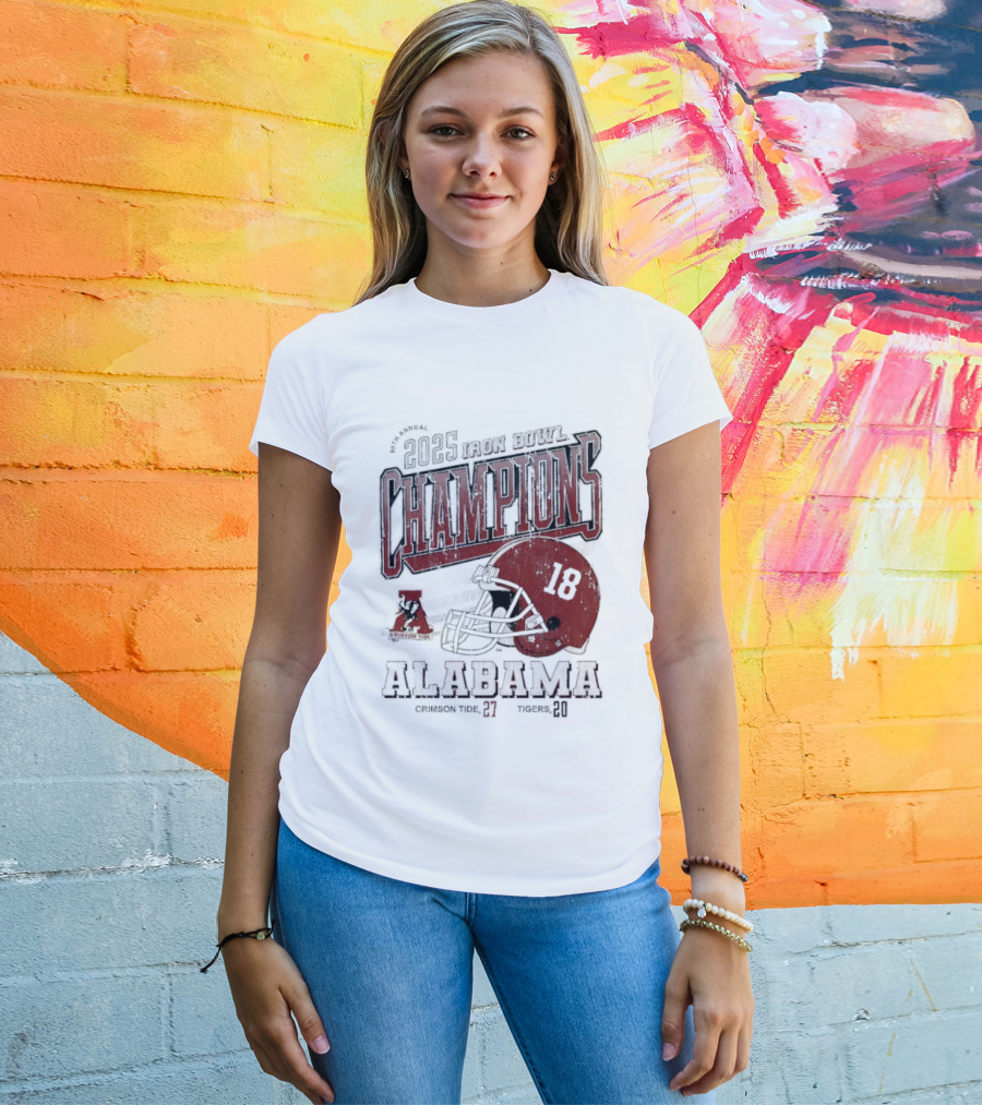 Alabama Crimson Tide 2025 Iron Bowl Champions Auburn Tigers 89th Game Score 27-20 T-Shirt