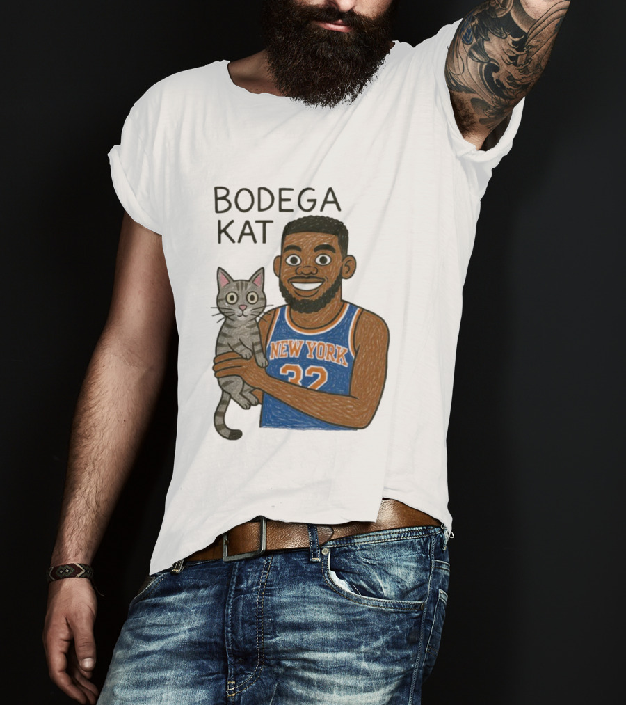 Bodega Kat New York 32 Basketball Fan Art T-Shirt