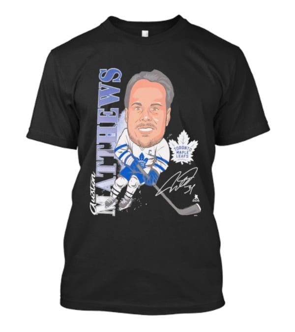 Auston Matthews Toronto Maple Leafs Signature Art Caricature T-Shirt