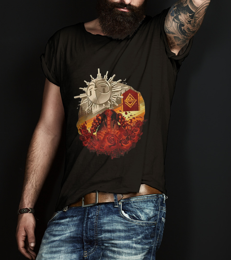 Clair Obscur Expedition 33 Sunburst Symbol Esquie Roses T-Shirt