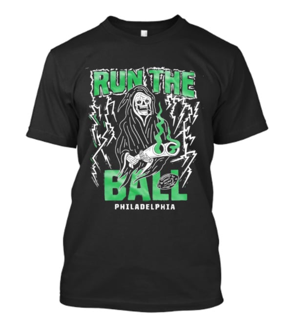 Philadelphia Grim Reaper Run The Ball Football Halloween T-Shirt