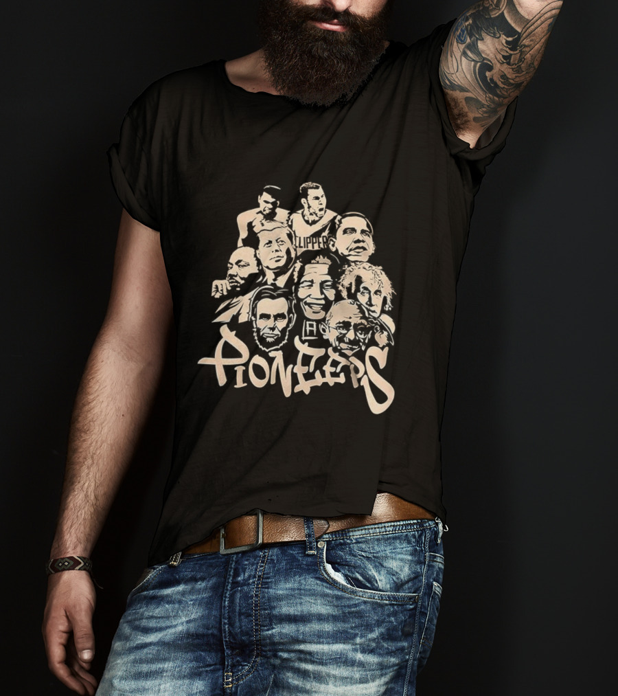 Pioneers MLK Obama Ali JFK Lincoln Gandhi MJ Einstein Mandela T-Shirt