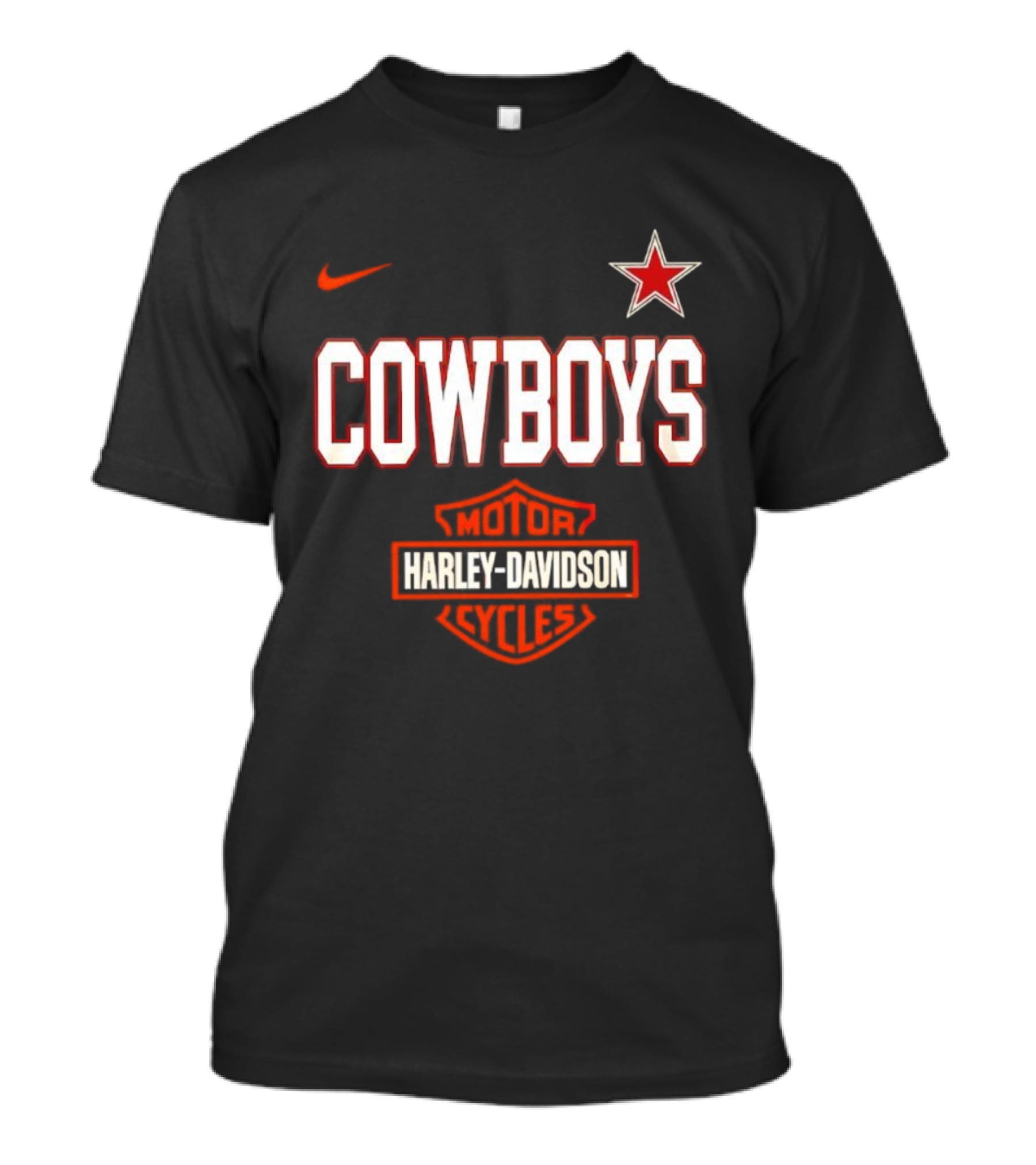 Cowboys Harley Davidson Motor Cycles Nike Star T-Shirt