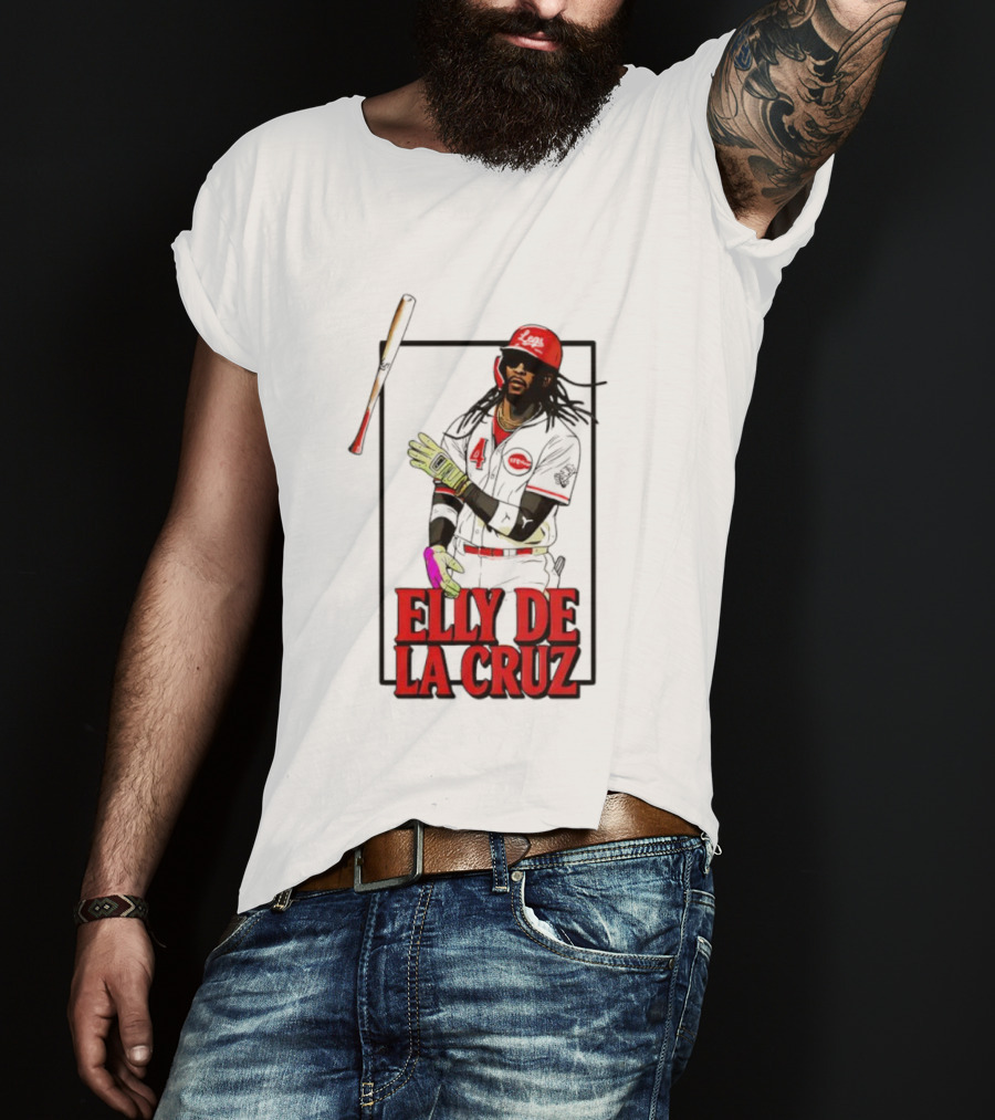 Elly De La Cruz Cincinnati Reds Baseball Player Bat Flip T-Shirt