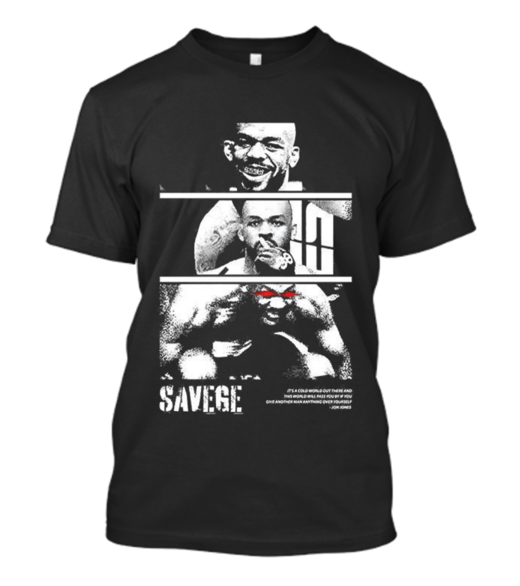 Jones Jones Savage Red Glove Fighter Portrait T-Shirt