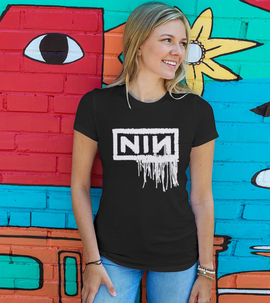Nine Inch Nails NIN With Teeth Dripping Logo 20th Anniversary T-Shirt