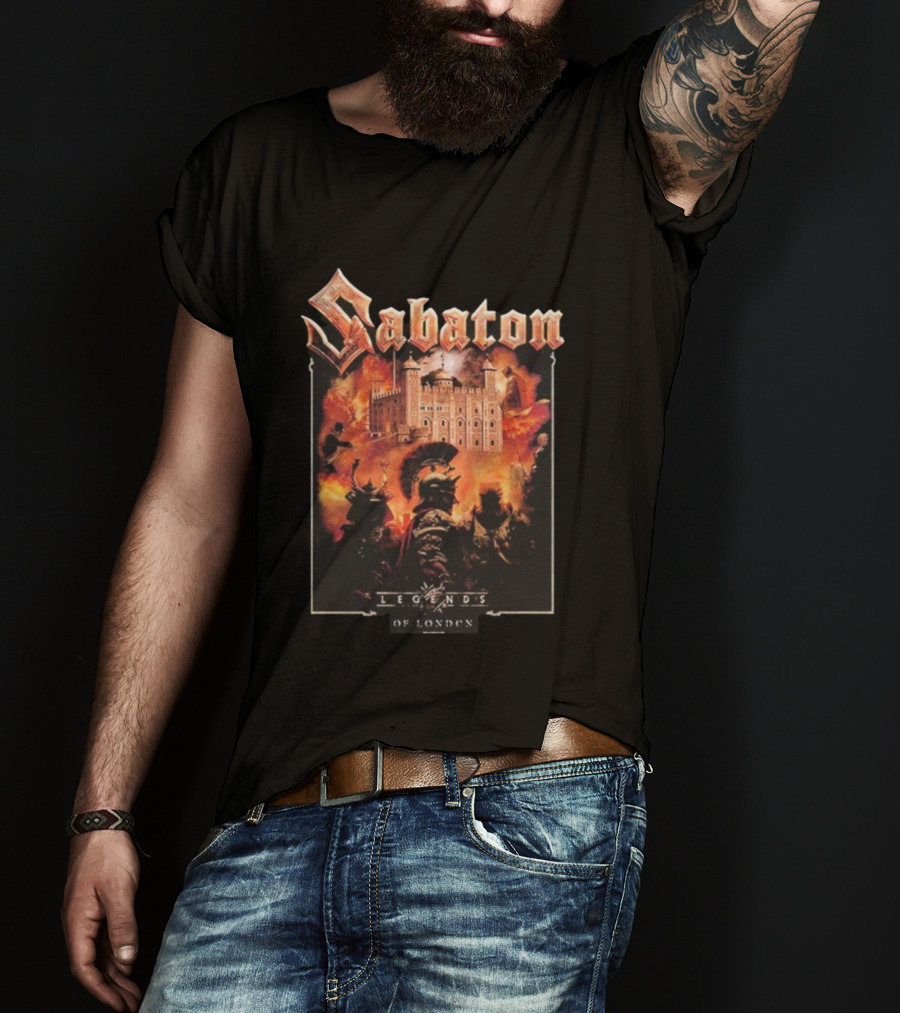 Sabaton Legendary Tour Europe 2025 Legends Of London Tower Warriors Flames T-Shirt