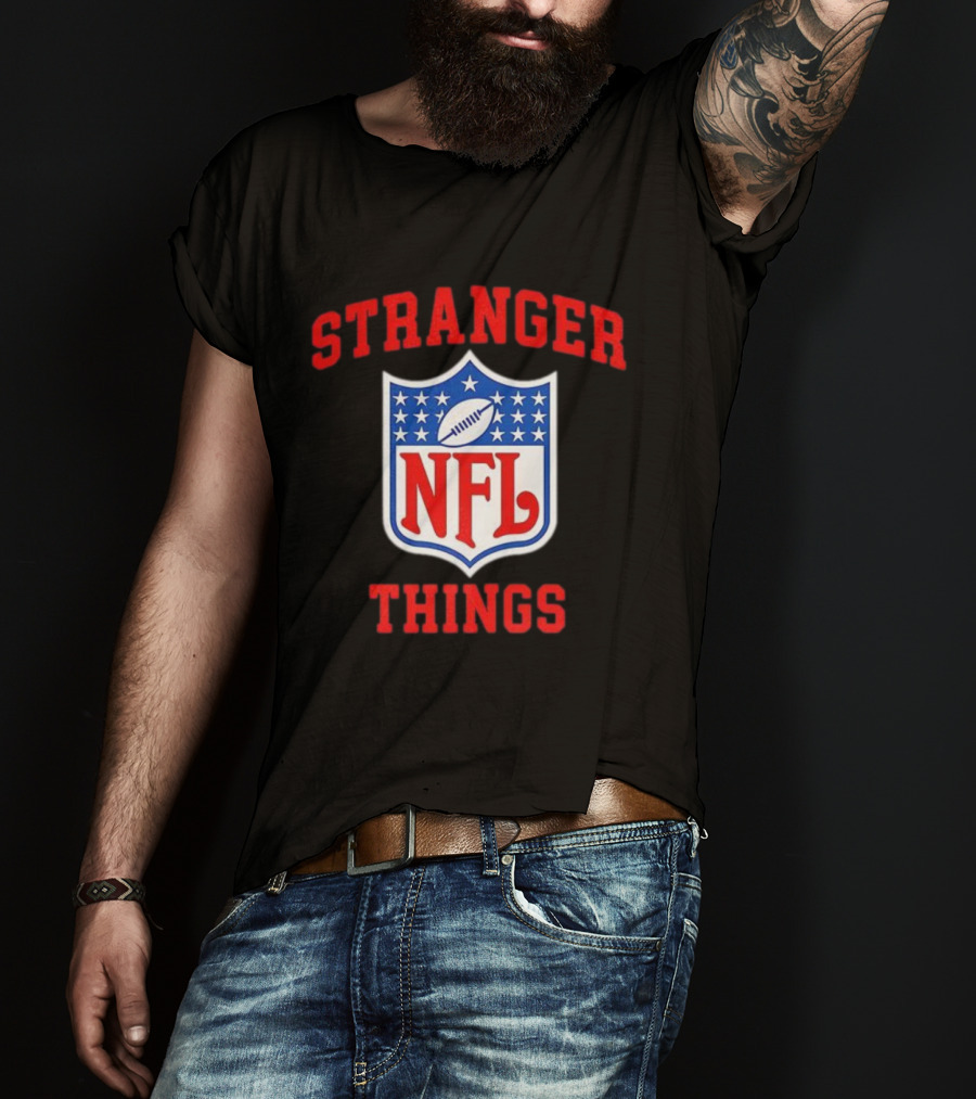 Stranger Things NFL Mashup Collaboration Sports Fans Nostalgia Apparel T-Shirt