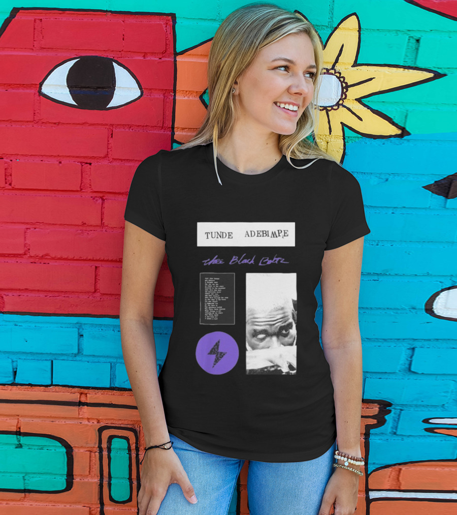 Tunde Adebimpe Thee Black Boltz Just Above Thunder Purple Lightning T-Shirt
