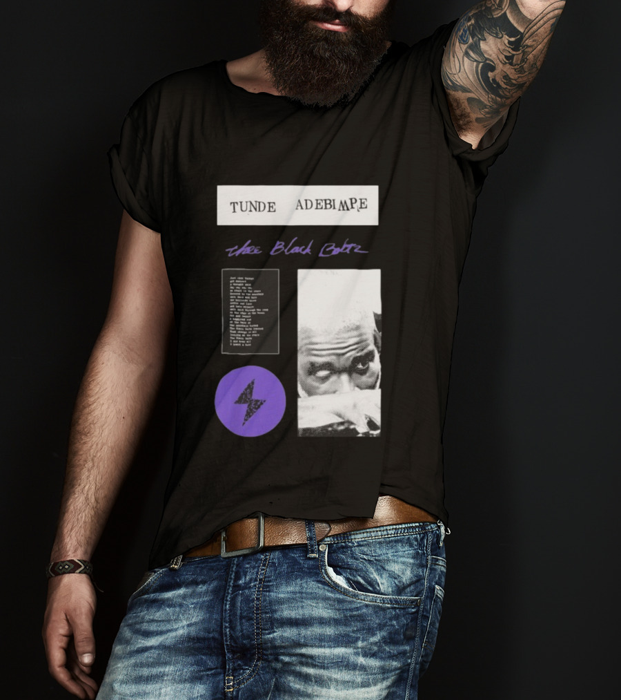 Tunde Adebimpe Thee Black Boltz Just Above Thunder Purple Lightning T-Shirt