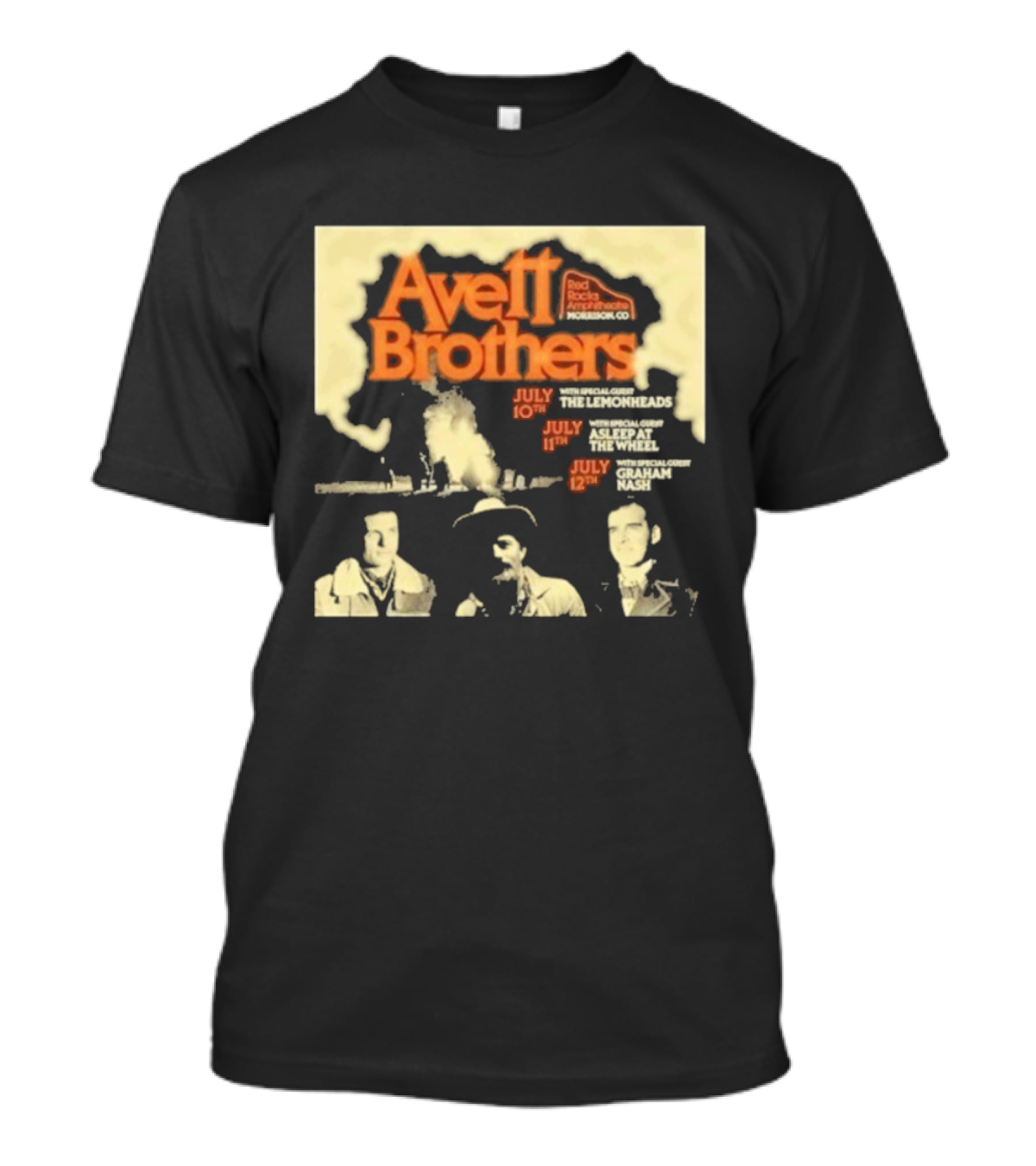 Avett Brothers Red Rocks Amphitheatre Morrison CO July 10-12 2026 Concert Dates T-Shirt