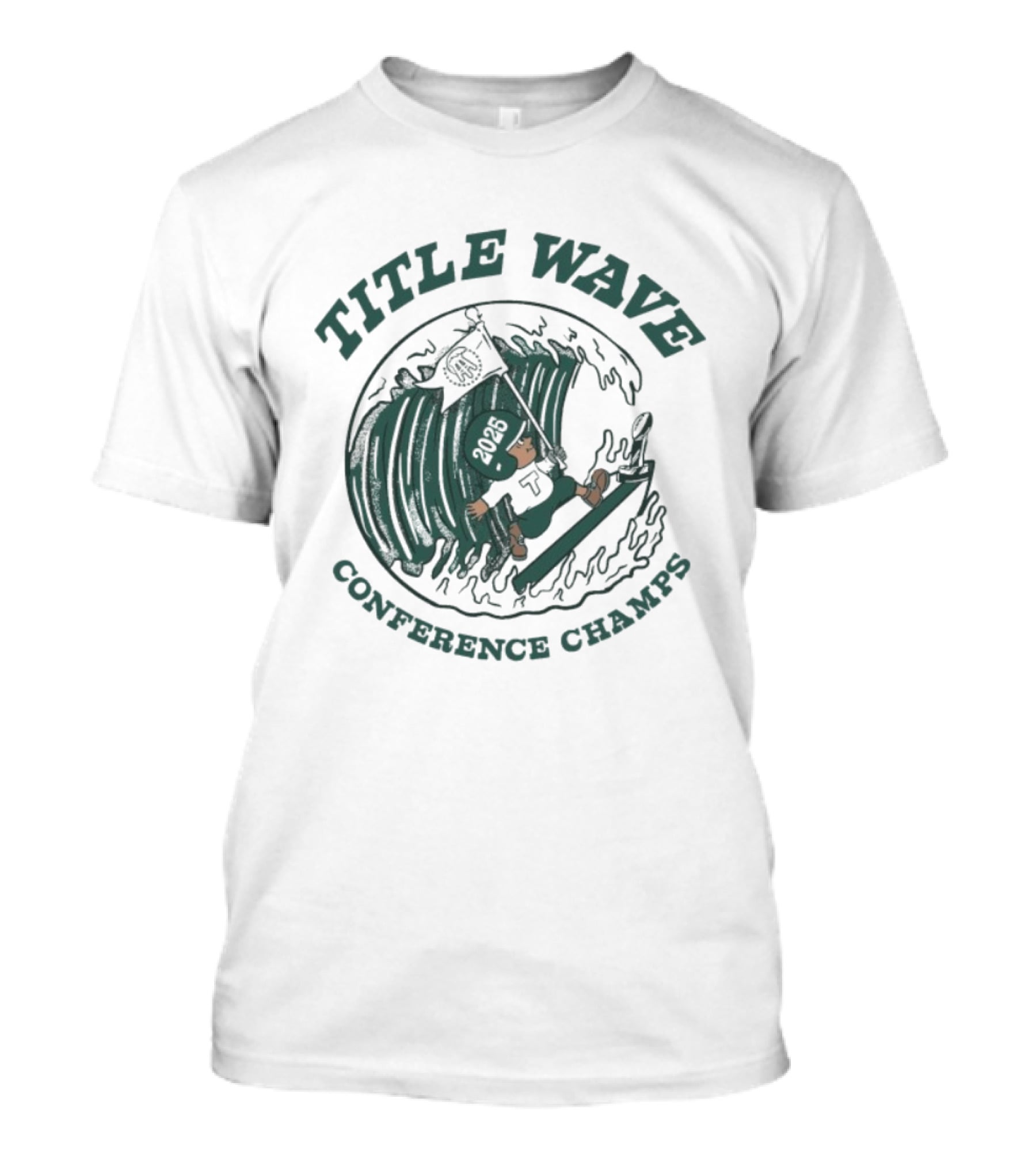 Title Wave 2025 Conference Champs Tulane Green Wave Flag T-Shirt