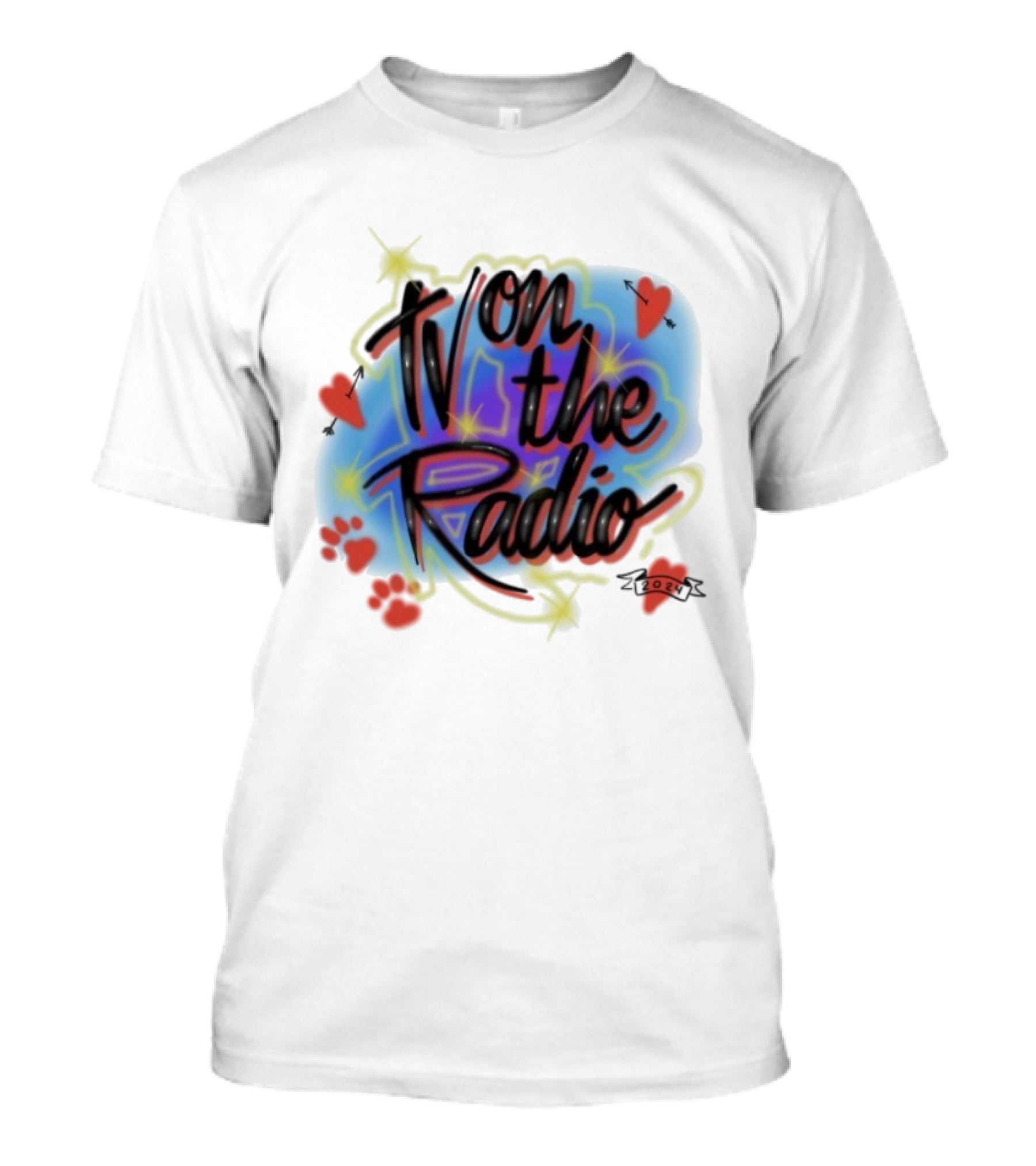 Tv On The Radio Airbrush Hearts Stars Sparkles T-Shirt