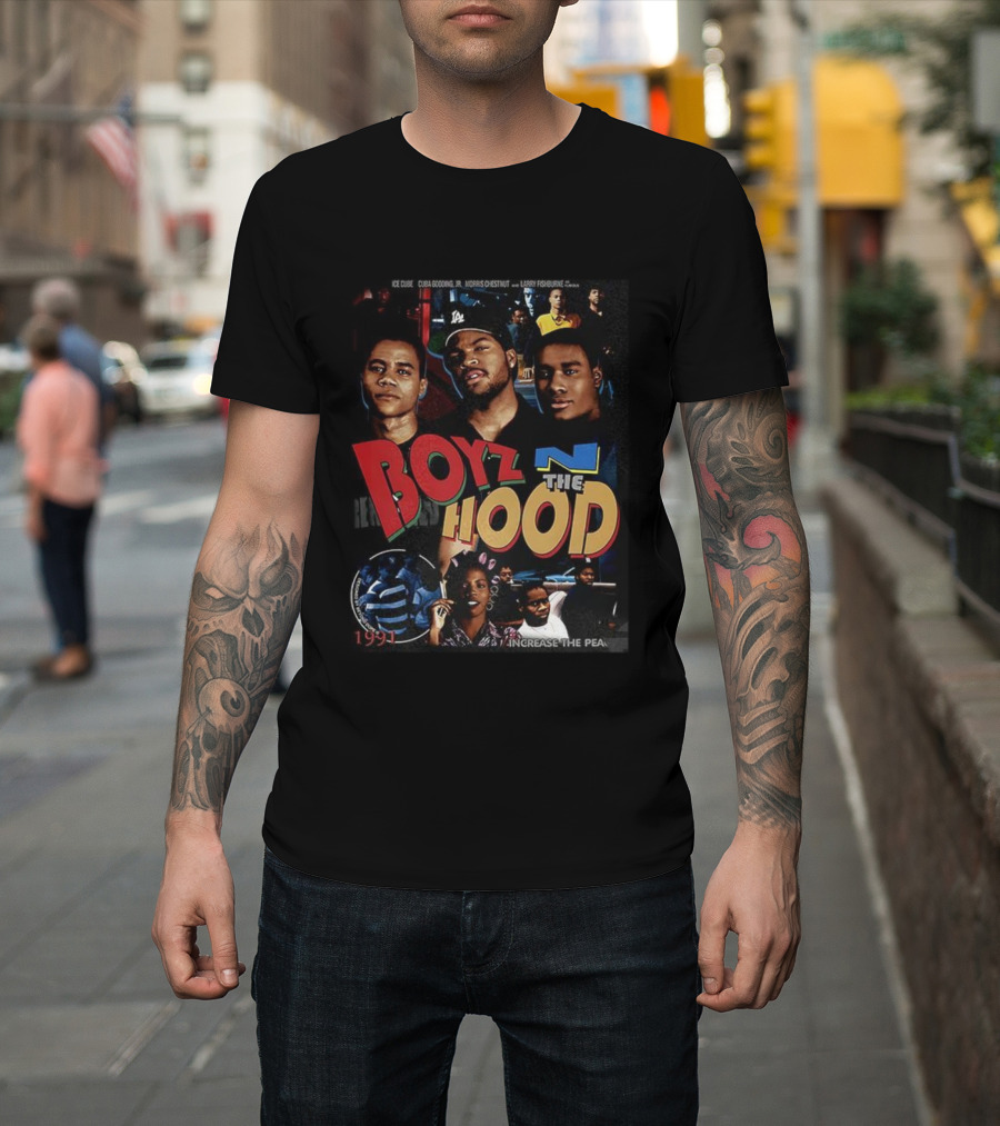 Boyz N The Hood 1991 Ice Cube Cuba Gooding Jr Morris Chestnut Larry Fishburne Retro Increase The Peace T-Shirt