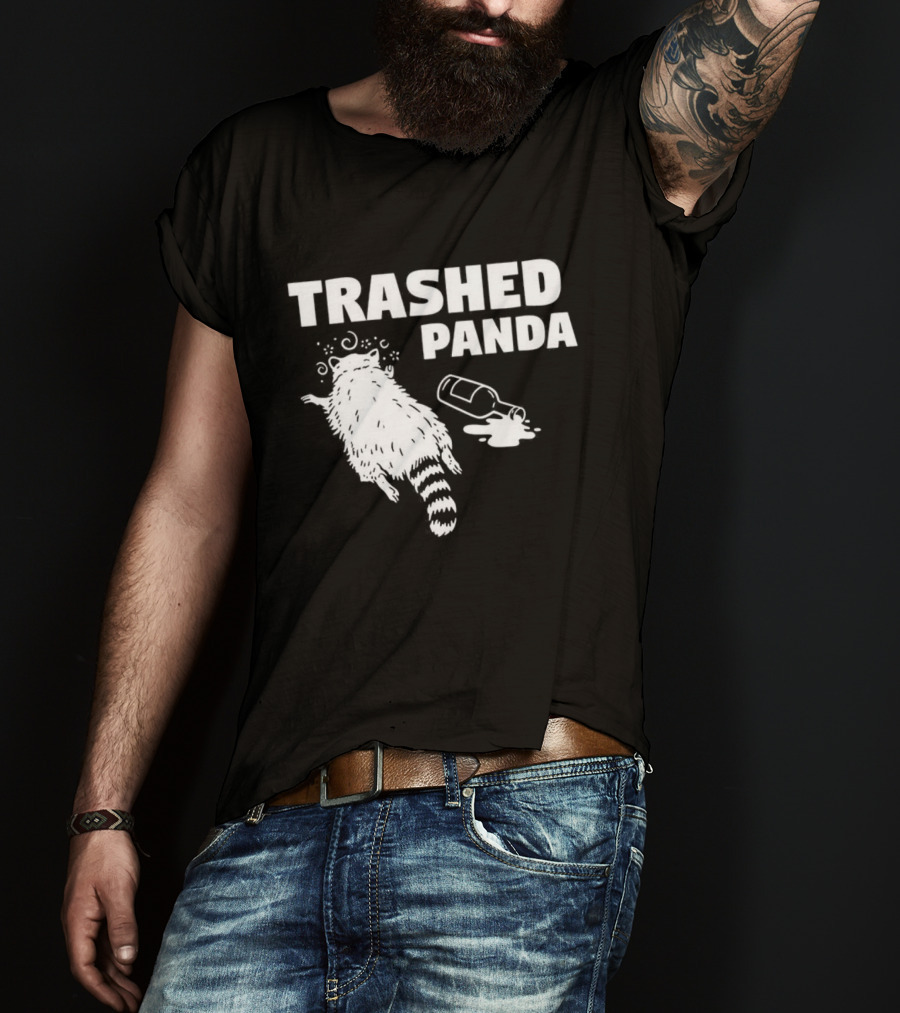 Trashed Panda Raccoon Drunk Hanover T-Shirt