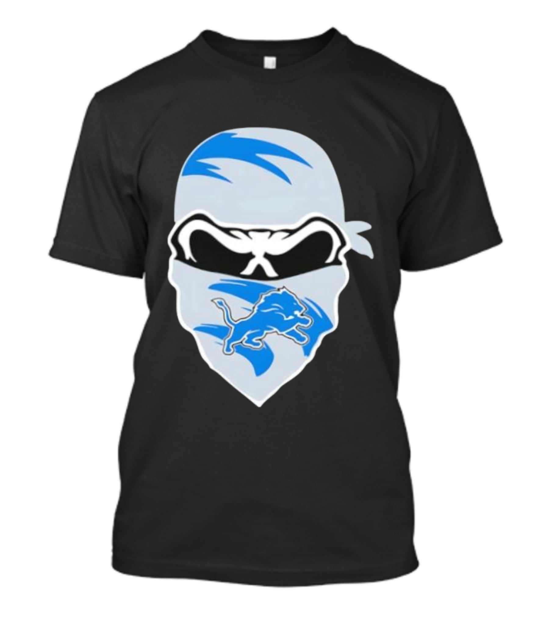 Bandana Man Detroit Lions Skull Stylish T-Shirt