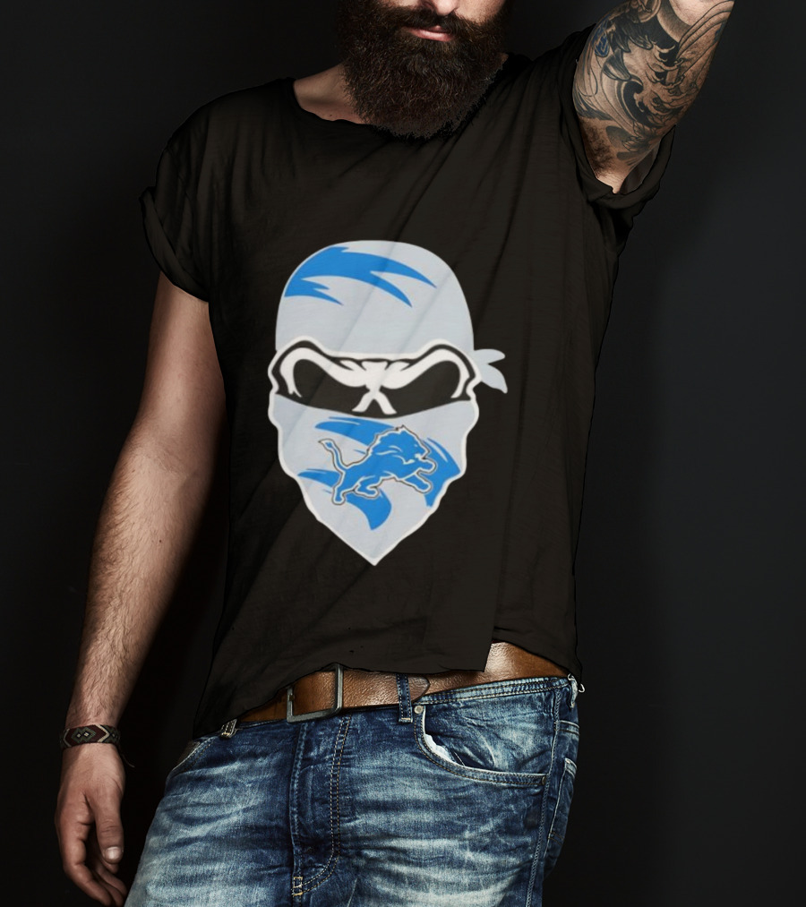 Bandana Man Detroit Lions Skull Stylish T-Shirt