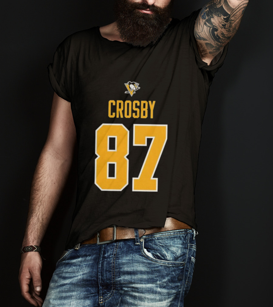 Crosby 87 Black Pittsburgh Penguins Stylish T-Shirt