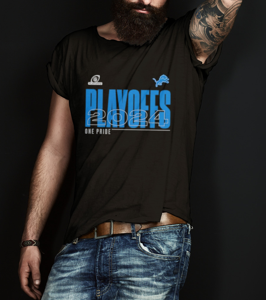Detroit Lions 2024 Playoffs One Pride Fan Gear T-Shirt