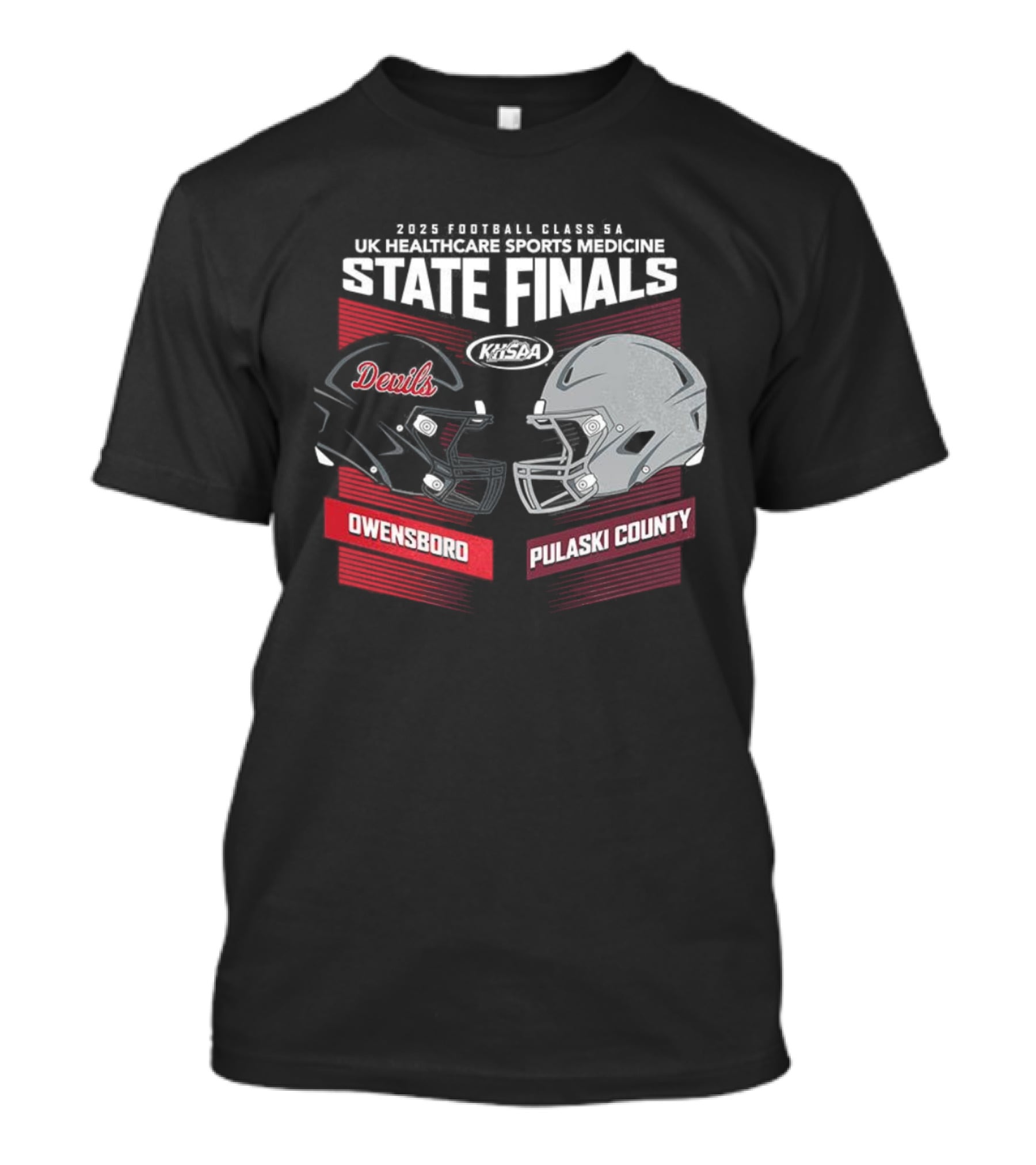Owensboro Devils Vs Pulaski County 2025 KHSAA State Finals Football Helmets UK Kroger Field T-Shirt