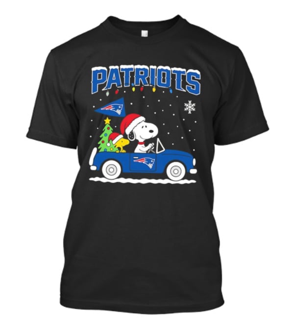 Snoopy Woodstock Santa Christmas New England Patriots Car T-Shirt
