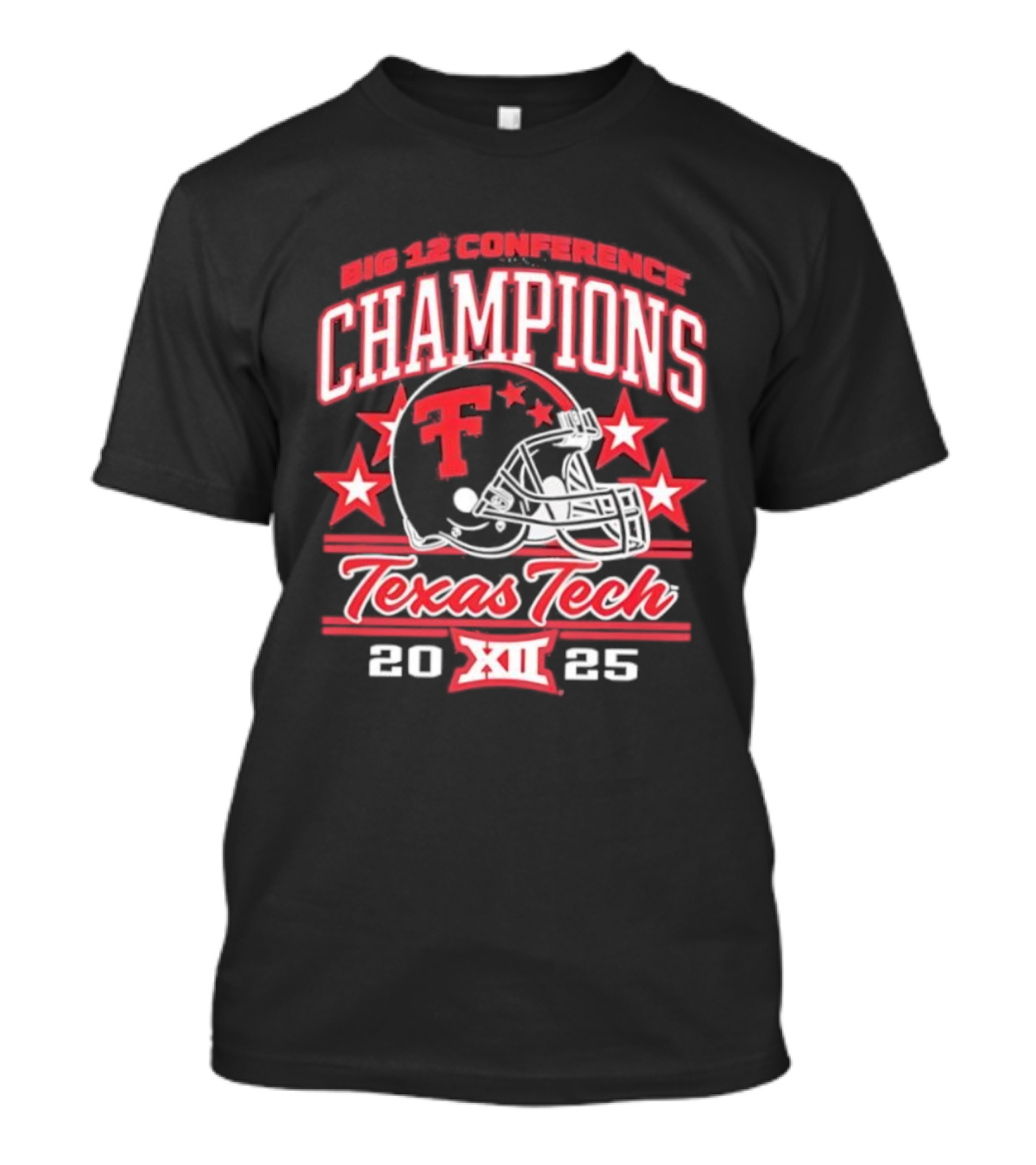Texas Tech Red Raiders 2025 Big 12 Champions Football Helmet T-Shirt