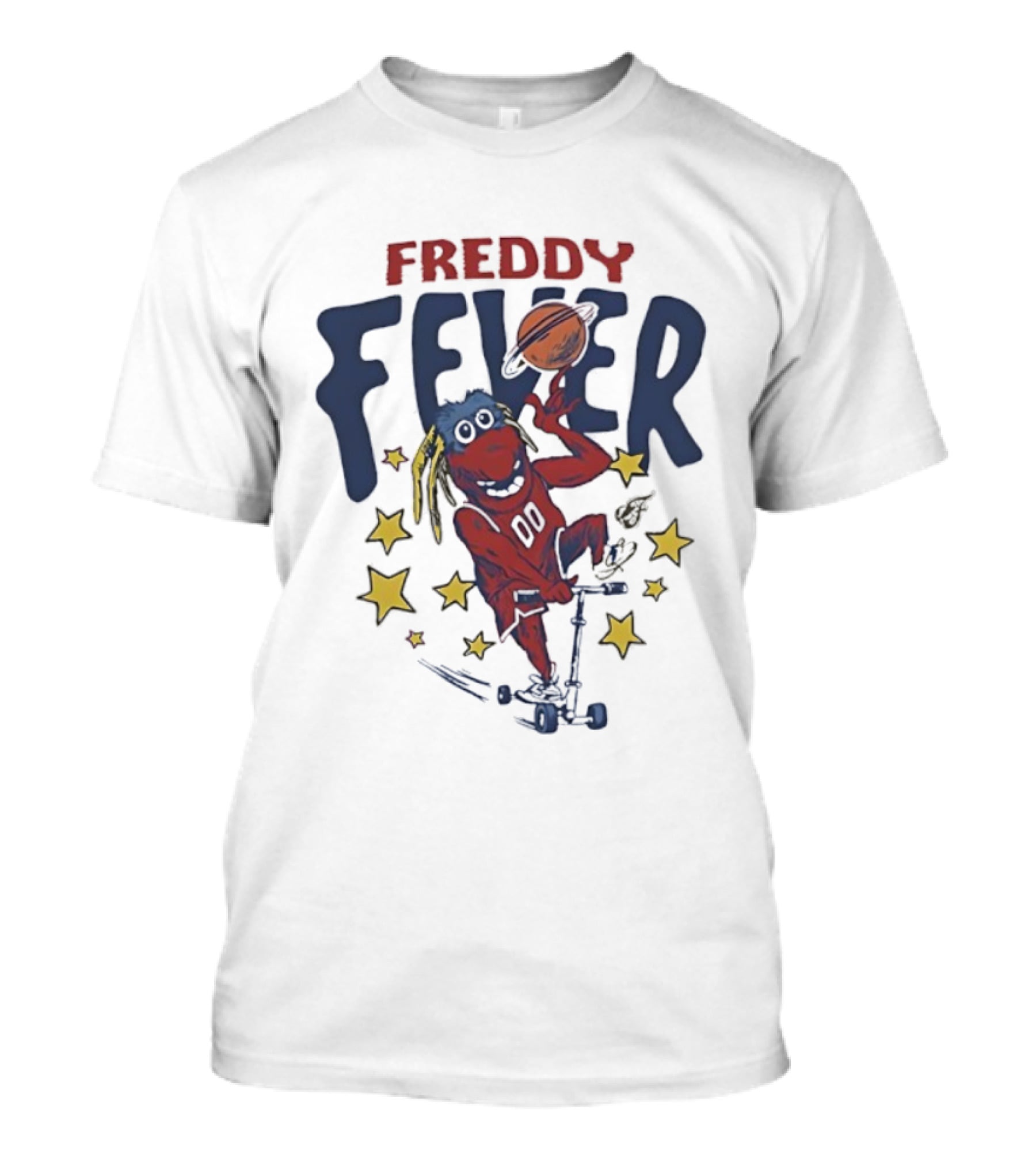 Freddy Fever Mascot Indiana Fever Basketball Stars Scooter Ball T-Shirt
