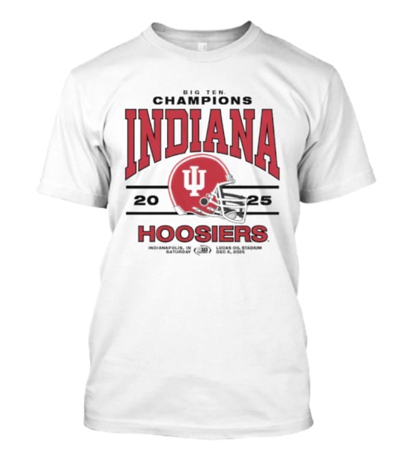 Indiana Hoosiers 2025 Big Ten Champions Football Helmet T-Shirt