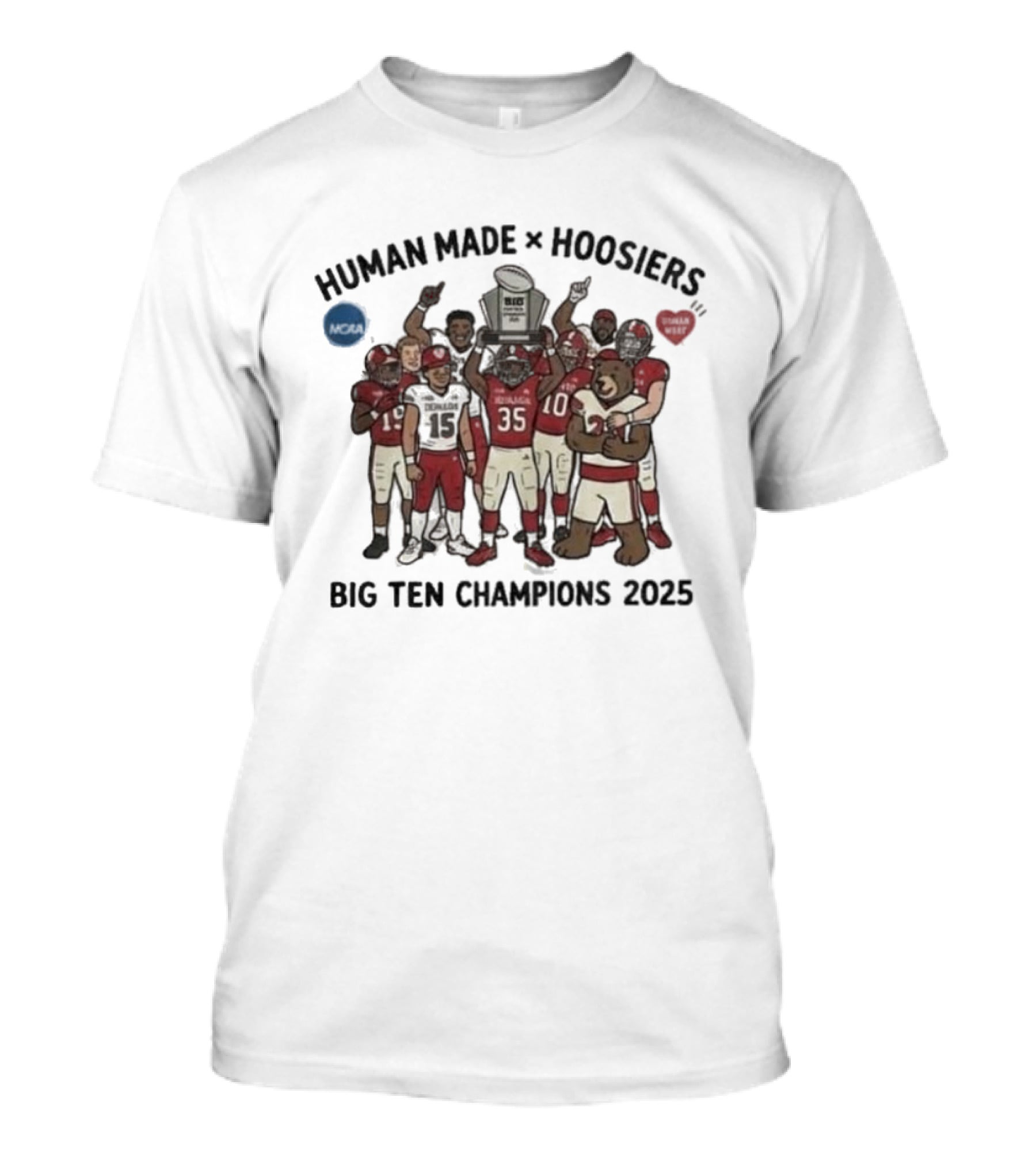 Indiana Hoosiers Human Made Big Ten Champions 2025 CFP NCAA Winner T-Shirt