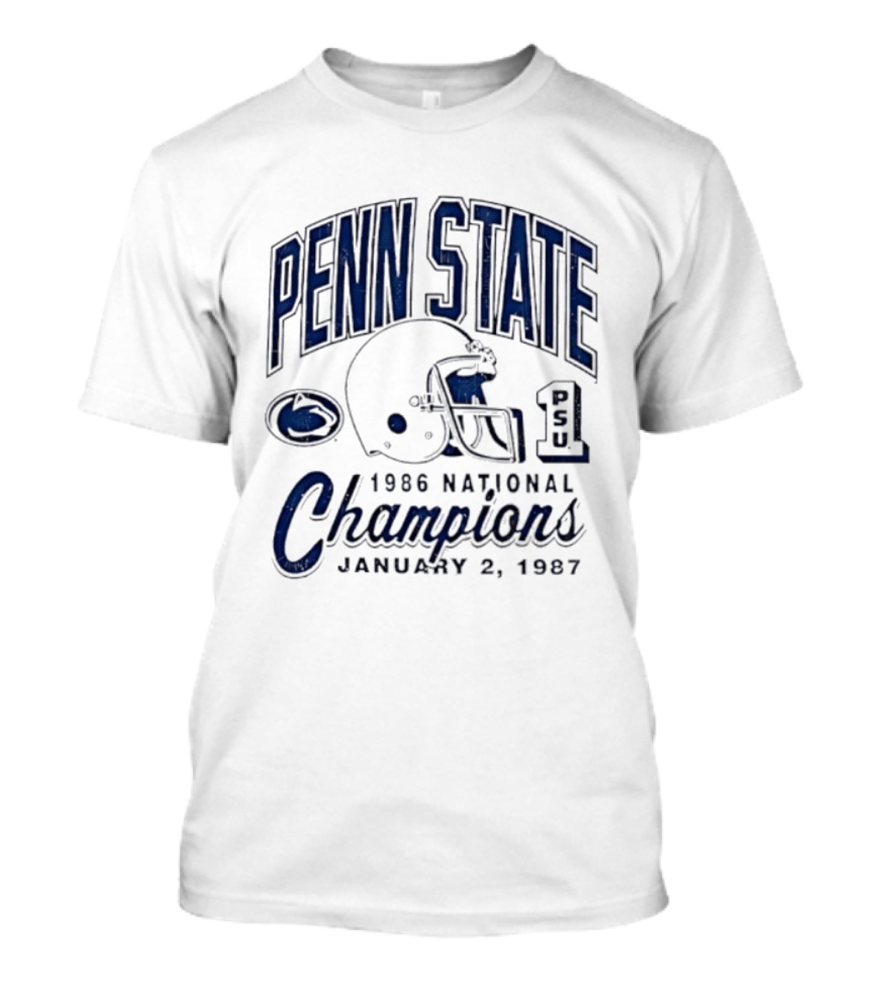 Penn State Nittany Lions 1986 National Champions January 2 1987 T-Shirt