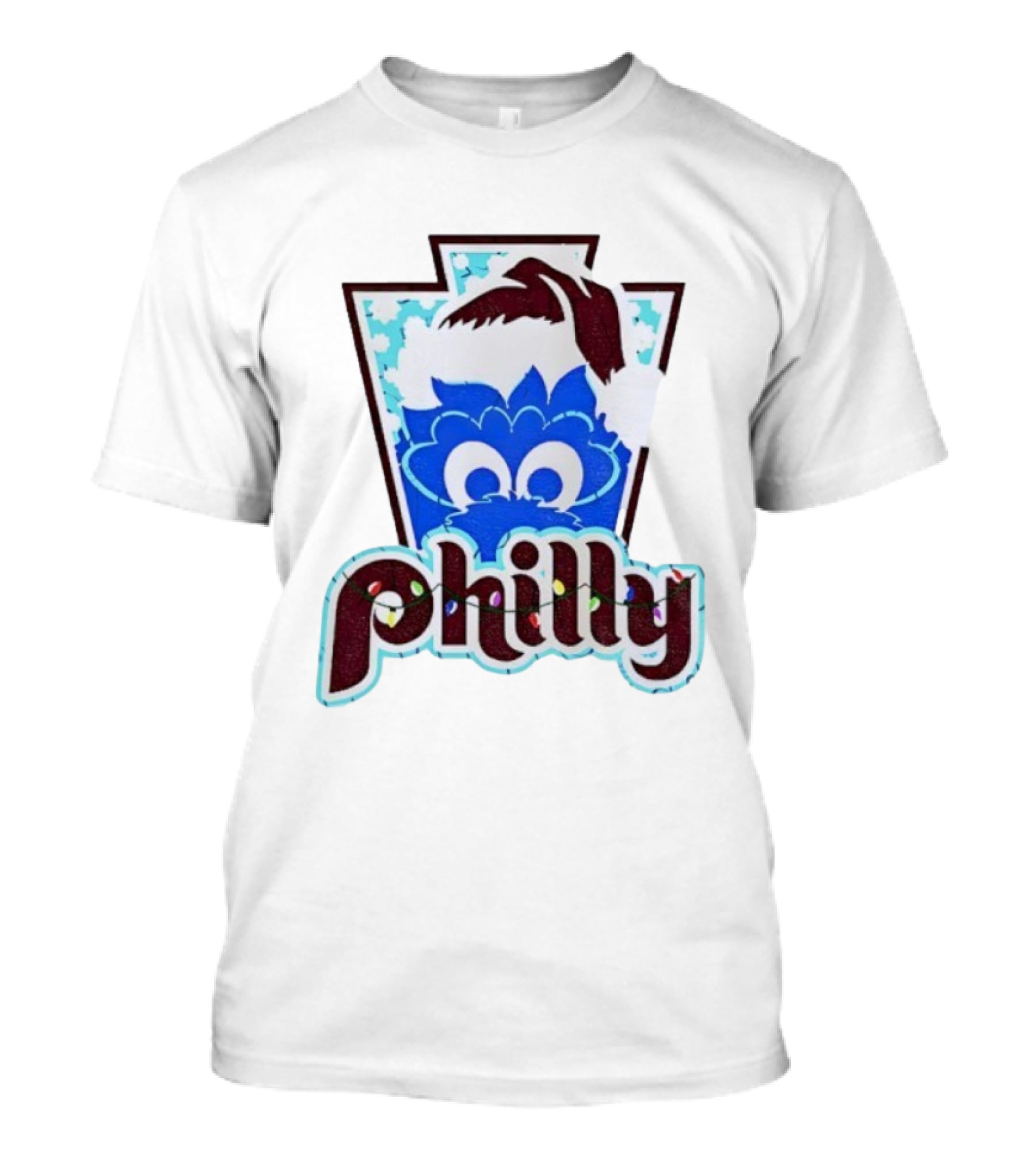 Philly Phanatic Santa Hat Christmas Philadelphia Phillies Holiday Fan Gear T-Shirt