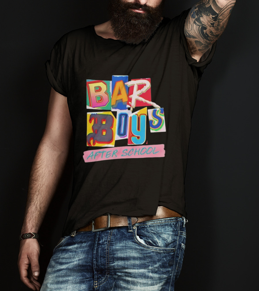 Bar Boys After School Retro Colorful Text Design T-Shirt