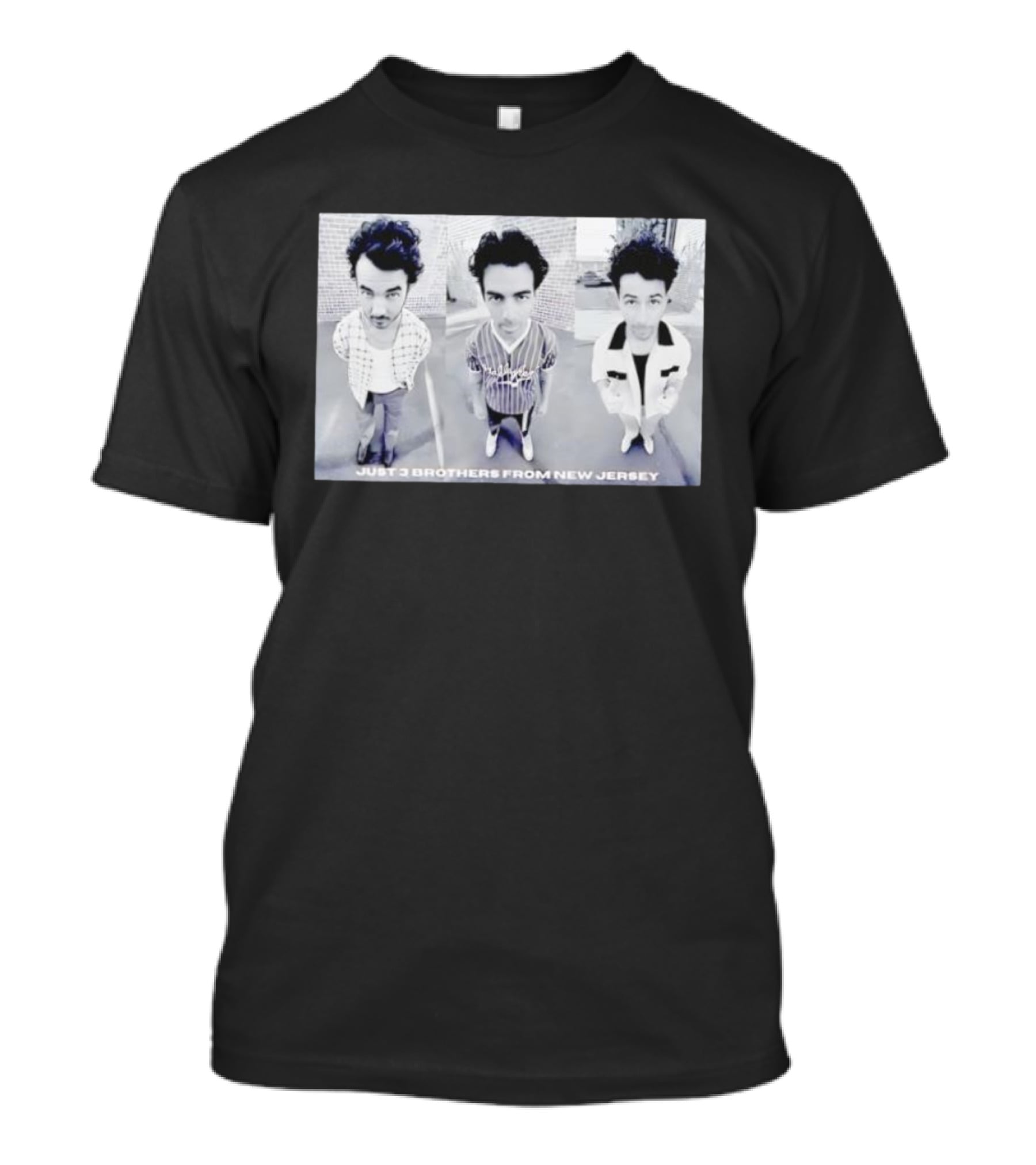 Just 3 Brothers From New Jersey Black And White Trio Image T-Shirt