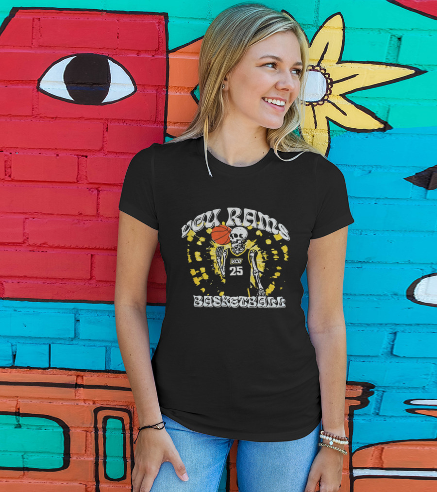 VCU Rams Skeleton Basketball Player VC 25 T-Shirt