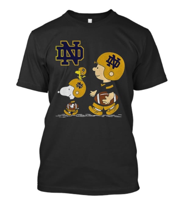 Snoopy Peanuts Notre Dame Fighting Irish Football 2025 Fan Collection T-Shirt