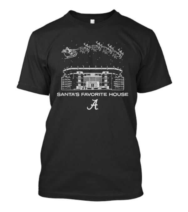 Santa’s Favorite House Alabama Crimson Tide Football Christmas Stadium 2025 T-Shirt