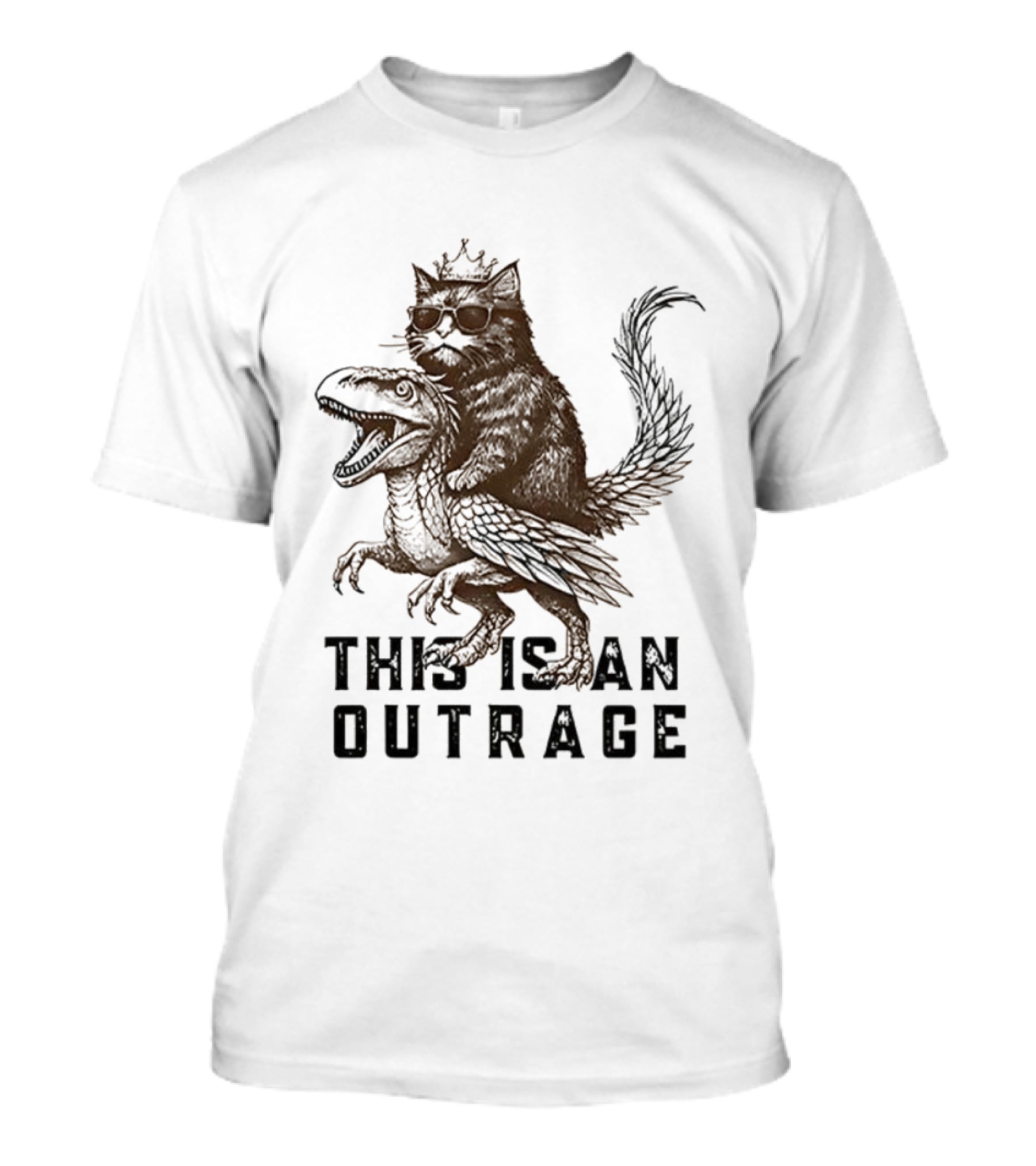 Dungeon Crawler Carl This Is An Outrage Cat Riding Dinosaur T-Shirt