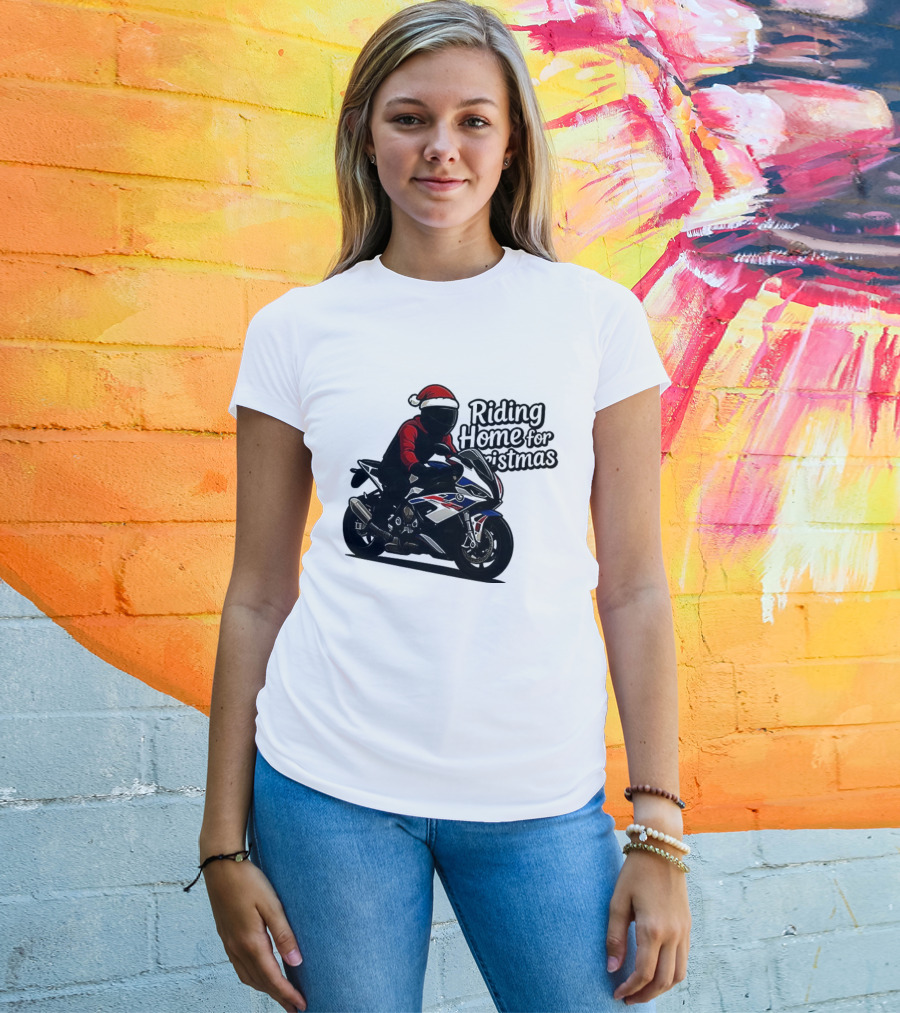 Riding Home For Christmas BMW S1000RR Big Motorbikes T-Shirt