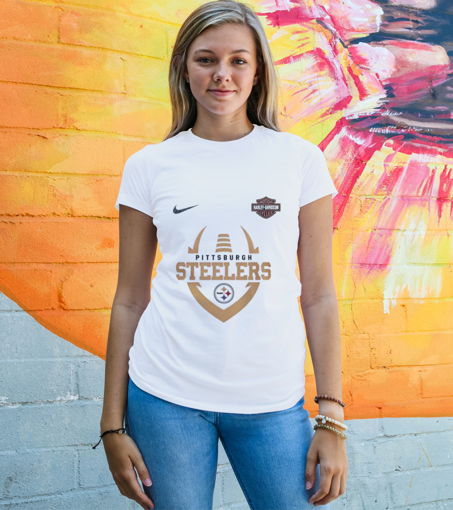 Pittsburgh Steelers Harley Davidson Cycles Live To Ride Snoopy Nike T-Shirt