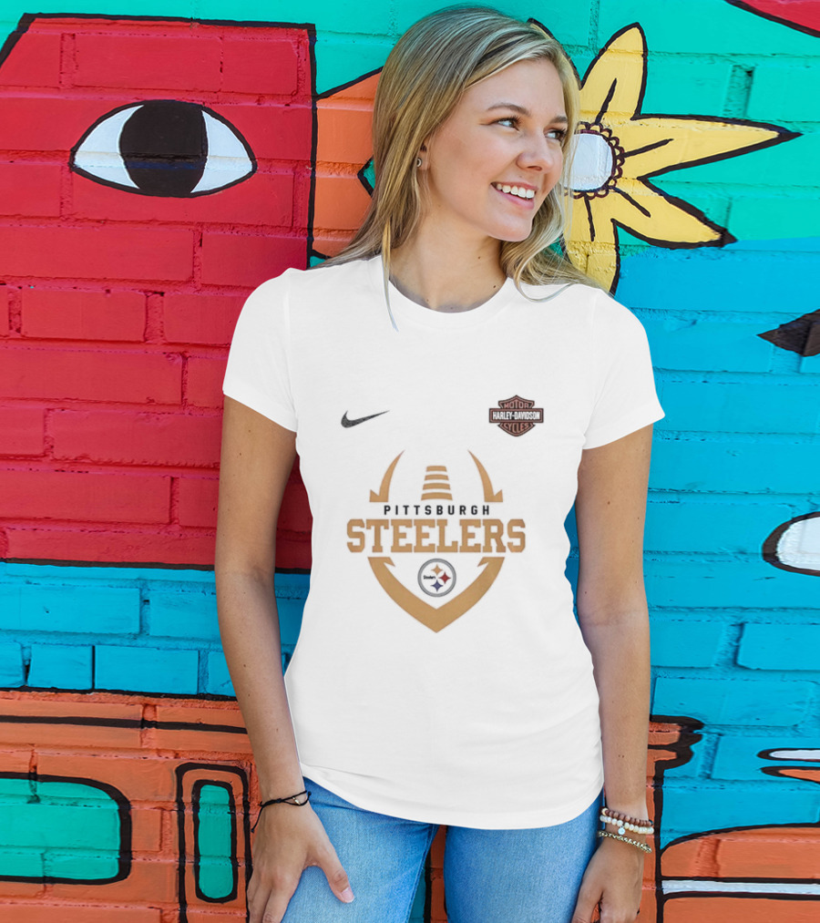 Pittsburgh Steelers Harley Davidson Cycles Live To Ride Snoopy Nike T-Shirt