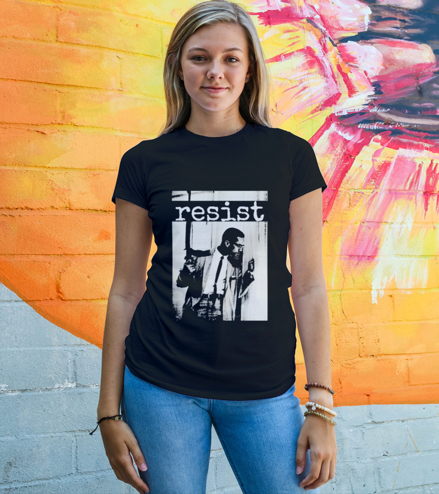 Malcolm X Resist Powerful Message Imagery T-Shirt