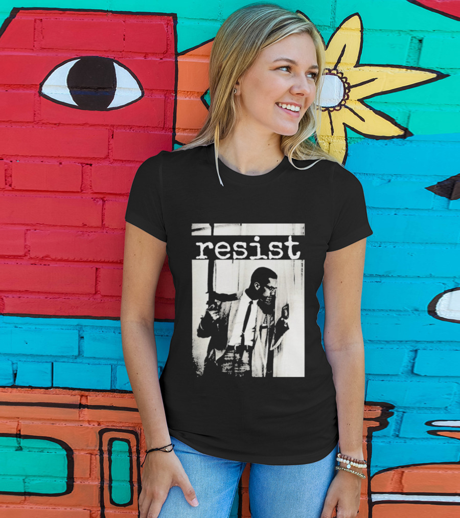 Malcolm X Resist Powerful Message Imagery T-Shirt