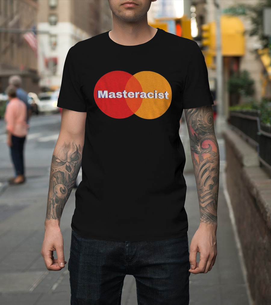 Masterracist Mastercard Parody Iconic Red Orange Overlapping Circles T-Shirt