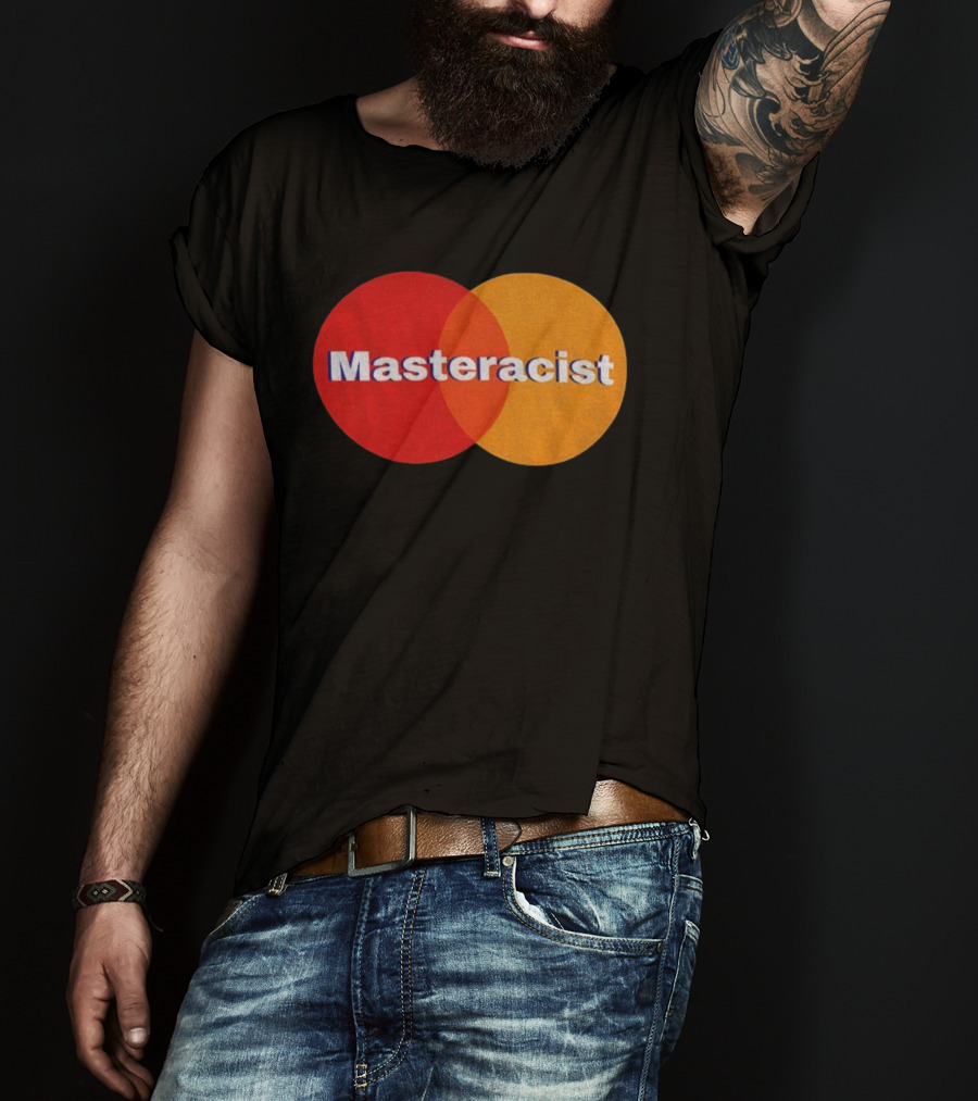 Masterracist Mastercard Parody Iconic Red Orange Overlapping Circles T-Shirt