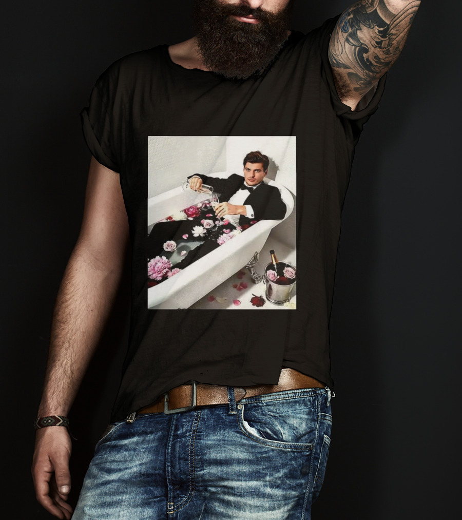 Max Verstappen Oracle Red Bull F1 Elegant Tuxedo Bathtub Roses T-Shirt