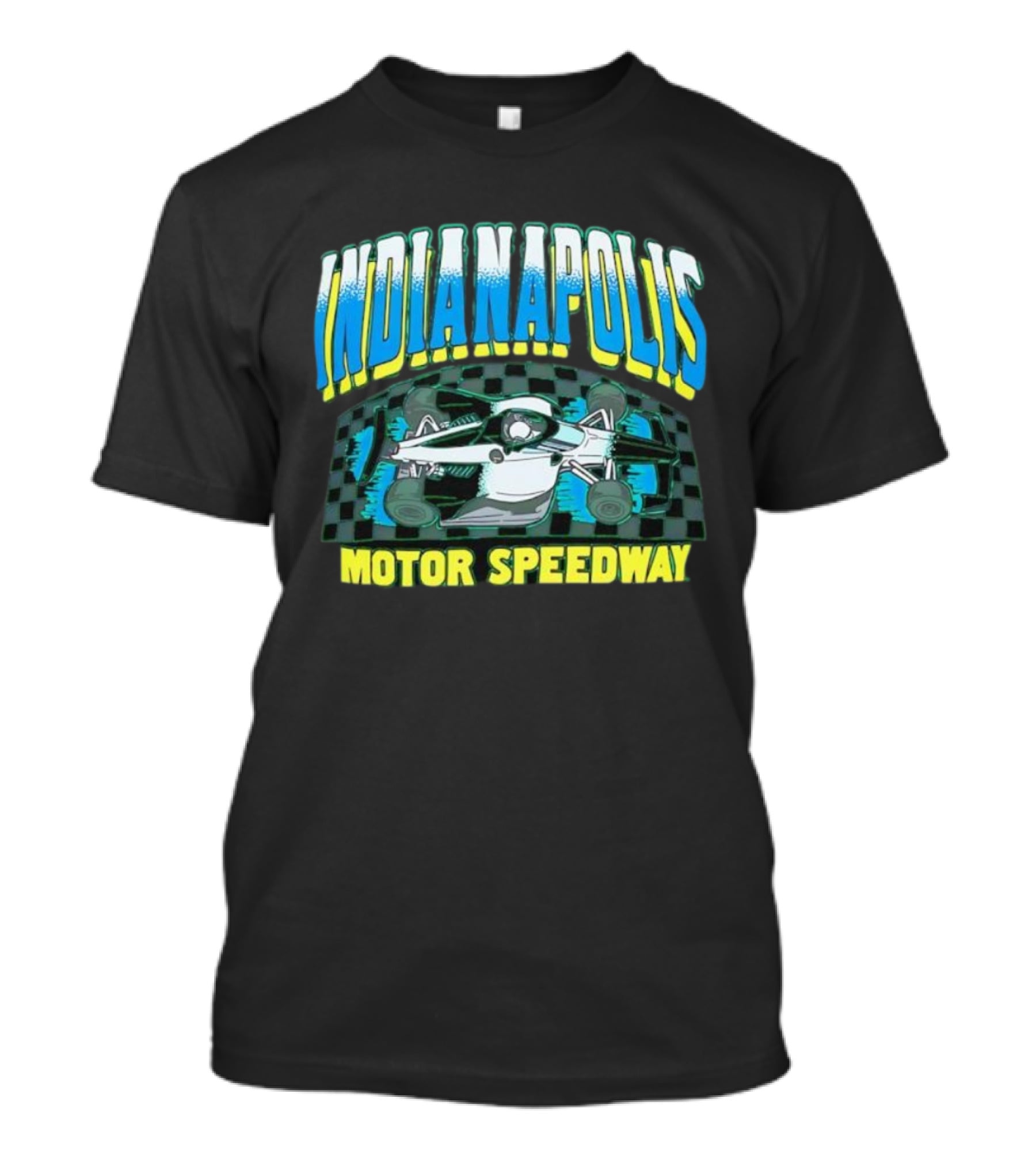 Indianapolis Motor Speedway Racing Car Checkered Flag Motorsports T-Shirt