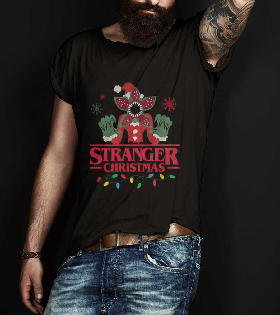 Stranger Creature Santa Suit Merry Christmas Holiday T-Shirt