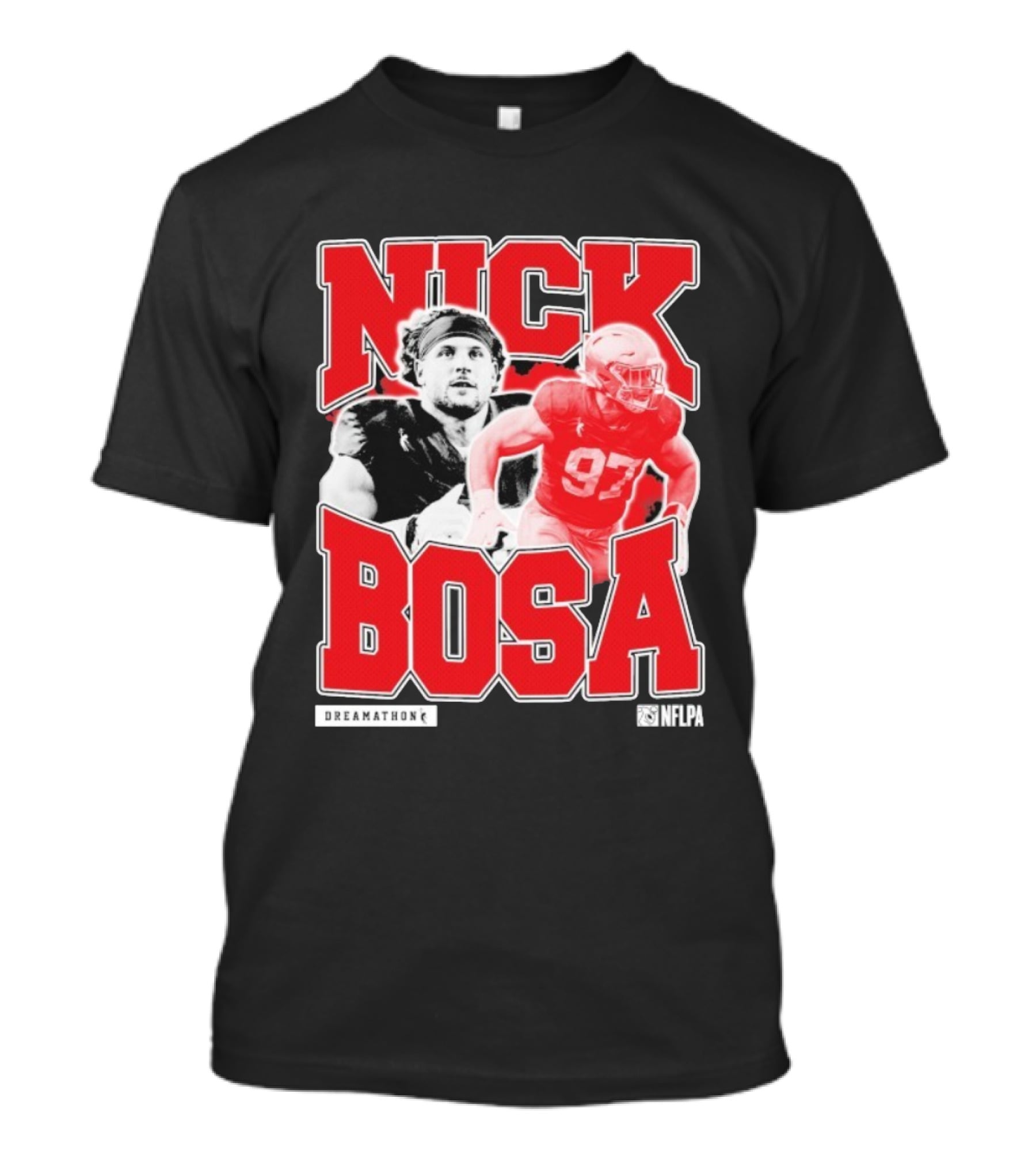Nick Bosa Dreamathon NFLPA 97 Football Player Portrait T-Shirt